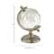 9" Contemporary White Glass Globe with Aluminum Base